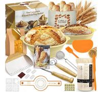 Kit pour pain au levain : paniers de fermentation (23/25 cm), verre (650 ml), ensemble de 21 pièces