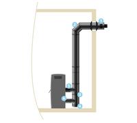 Kit pour poele a pellet étanche horizontal 80/125 noir - ISOTIP joncoux 853801