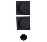 Kit pour porte coulissante bec de canne rosace carrée noire NO021