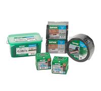 Kit pour Terrasse SPAX vis en acier inoxydable, entretoise, embout, tampon et mètre ruban