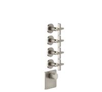 Kit prêt-à-monter Gessi Inciso pour thermostat encastré 3/4 haute performance, montage vertical, 4 voies séparées, 58348149, Couleur: Optique Finox