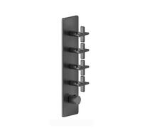 Kit prêt-à-monter Gessi Inciso+ pour thermostat encastré 3/4 haute performance, une rosace, montage vertical, 4 voies séparées, 58228187, Couleur: Bronze antique