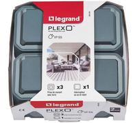 Kit prises de courant 2P+T - interrupteur ou va-et-vient - Plexo - complet
