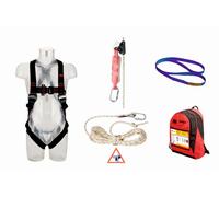 Kit professionnel couvreur 3M PROTECTA, harnais de sécurité 2 points (1161610), antichute mobile (AC4002), corde à âme, 10 m (AC4010), sangle 1 m (AM450/100), sac à dos (9513331), M/L x1 morceau