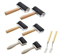 Kit professionnel de 8 pièces en caoutchouc avec poignées en bois robustes pour diverses applications d'art et d'artisanat