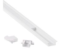 Kit profil LED alu encastré 1 m blanc Polux 316042