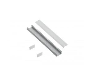 Kit profil pour bande LED IZYLED à encastrer - 2 m - Noir SYNERCIA