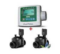 Kit Programmateur autonome - Rain Bird - WPX2 - 2 Electrovalves 100HV 9V - Arrosage de jardin - Sans électricité