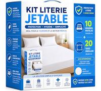 Kit Protection Literie Jetable | 10 Housses Matelas 140x200 cm + 20 Taies d’Oreiller 60x60 | Non Imperméable | Hygiène & Confort | Housse Matelas Usage Unique | Idéal Courts Séjours