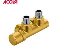 Kit Q LAITON robinetterie thermostatisable en H coude tête à gauche monotube / bitube - ACOVA 839310