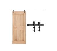 Kit Quincaillerie de Porte Grange Coulissante Simple-VEVOR-300 cm-Rail Durable et Rouleau J-Charge 150 kg-Noir-Portes Non Incluses