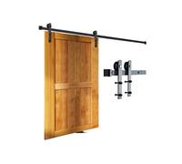 Kit quincaillerie porte coulissante de grange SucceBuy Acier au carbone Noir 244cm