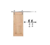 VEVOR Kit Quincaillerie pour Porte Grange Coulissante Simple, 150 cm, Rail Durable et Rouleau J, Finition Nickel Brossé, 150 kg, pour Portes 762 mm Largeur 34,92-44,45 mm Épaisseur, Porte Non Incluse