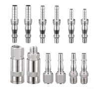 Kit Raccord Pneumatique 1/4 pour bsp Femelle Rapide Kit Raccord | Filetage 1/4 pour bsp sécurisé, conception à libération rapide, pour idéal pour compresseurs, kit complet 12 pièces