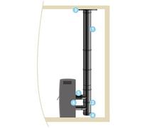 Kit raccordement étanche vertical - Noir - Øint 80 - Øext 125 - Pour poêle pellets - 856108