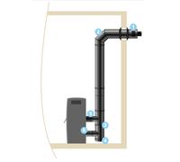 Kit raccordement ISOTIP étanche horizontal - Inox - Øint 80 - Øext 125 - Pour poêle pellets - 843801