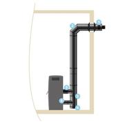 Kit raccordement ISOTIP étanche horizontal réglable - Noir - Øint 100 - Øext 150 - Pour poêle pellets - 853803