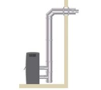 Kit raccordement ISOTIP étanche horizontal réglable - Noir - Øint 80 - Øext 125 - Pour poêle pellets - 843802, Pour poêles à granulés - Configuration étanche - Sortie horizontale