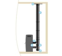 Kit raccordement ISOTIP étanche vertical - Noir - Øint 100 - Øext 150 - Pour poêle pellets - 856110
