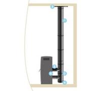 Kit raccordement ISOTIP étanche vertical - Noir - Øint 100 - Øext 150 - Pour poêle pellets - 856110 Noir G