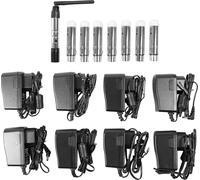 Kit radio DMX512 - Émetteur et récepteurs - 1 émetteur + 7 récepteurs - 2,4 GHz - Portée de 400 m - Alliage de zinc - Noir