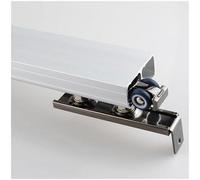 Kit Rail De Porte Coulissante - Matériel Complet Pour Portes Poche Montage | Au Plafond, Glissière Invisible Avec Guide Sol Et Poulie(20in/50.8cm)