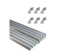 Kit Rail Porte Coulissante 3 Voies, Aluminium Verre 3-5 mm, 6 Roulettes | Coulissement fluide et silencieux, montage facile pour vitrine, placard, armoire et bibliothèque(130cm/4.3ft)