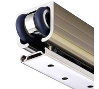 Kit Rail pour Porte Coulissante Fixation Plafond en Alliage D'aluminium 1/2/3/4/5/6 m avec Roulettes, Kit de Quincaillerie Porte Coulissante de Séparation/Placard/Grange(3.0m/9.8ft)