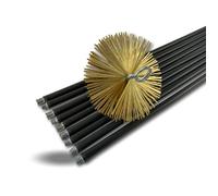 Kit ramonage classique Ø200 mm 12 6 m (9 cannes noires Ø17 mm creuses) Hérisson acier plat Conduits non gainés