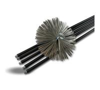 Kit ramonage classique Ø250 mm 7 m (5 cannes noires Ø17 mm creuses) Hérisson acier plat Conduits non gainés