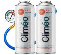 Kit Recharge Climatisation Voiture R134a/R12 - CLIMEO 3in1 - 2x235g - Gaz Réfrigérant - avec Flexible de recharge