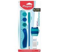Kit Règle Crayon Taille-crayons et Gomme Maped Kidy Learn Concentration Multicolore