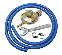 Kit régulateur basse pression pour cuisines poêles et barbecue gaz + 2 m de tube + 2 colliers et clé en cadeau - Made in Italy
