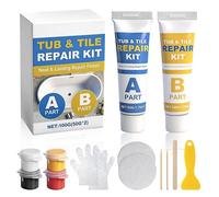 Kit Reparation Carrelage, 100g Kit de Réparation pour Baignoire Émail et Acrylique Imperméable, Répare Trous Fissures Défauts
