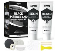 Kit Reparation Carrelage Noirs,Kit Réparation Receveur De Douche Résine Pour Réparer Les Éclats Dans Le Granit, Le Marbre, Les Baignoires, Ainsi Que Les Trous, Les Fissures, Les Interstices Et Les Ray