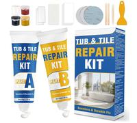 Kit Reparation Carrelage réparation receveur de douche résine répare rayures et dommages sur baignoire lavabo en