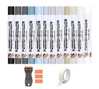 Kit Réparation Parquet 12 Couleurs, Mastic Bois, Pate a Bois Rebouchage | Kit Reparation Carrelage pour Stratifié, Bois, PVC, Carrelage, Meubles (12er-gris-blanc)