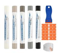 Kit Reparation Parquet 5 Couleurs Gris, Pate a Bois Rebouchage avec Spatule et Lames, Mastic Bois pour Stratifie, Enduit de Rebouchage pour Meubles, Sols, Portes, Kit Reparation Carrelage