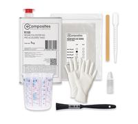 Kit Réparation Résine Polyester 1 kg + Mat de Verre 1 m² + Catalyseur PMEC 20 ml + Accessoires application
