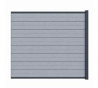 Kit réversible complet extension clôture en composite coextrudé 1,50 - L: 150 cm - l: 6.5 cm - Gris anthracite/ Gris clair