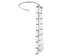 Kit rideau de douche - Barre de douche en forme de U - Installation sans perçage - Réglable de 90 à 130 cm - Partie fixe de 100 cm - Acier inoxydable - Rideau en polyester 240 x 180 cm, multicolore