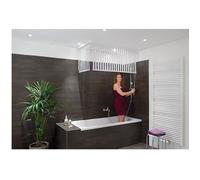 Kit rideau de douche roulant angulaire - BANYO - 1320 x 560 mm - 100% vinyle - Plusieurs finitions