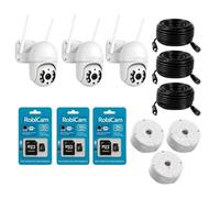 Kit RobiCam 3 : 3 caméras WiFi PTZ 4 MP Ultra HD avec carte microSD de 64 Go