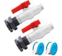 Kit Robinet Cuve à Eau PVC avec Raccord Traversée et Adaptateur Tuyau 3/4, pour Récupérateur d'Eau, Lot de 2