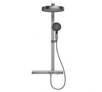 Kit Robinet de Douche Mural avec Tablette de 520Mm de Long Gris Pistolet | 3 en 1 Colonne de Douche Piano avec Robinet Bain, Longueur de La Tringle de Douche: 1050Mm Installations Salles de Bain