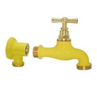Kit robinet jaune en laiton peinture époxy, 15x21, 20x27, avec applique G