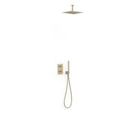 Kit robinet thermostatique encastré 2 voies pour douche Therm-box Cava doré - TRES 21135003CA