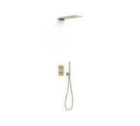 Kit robinet thermostatique encastré 2 voies pour douche Therm-box Cava doré - TRES 21135005CA