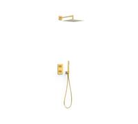 Kit robinet thermostatique encastré 2 voies pour douche Therm-box Or Mat 24K - TRES 21135004OM