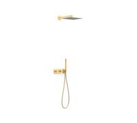 Kit robinet thermostatique encastré à 2 voies B-system pour douche Or Mat 24K - TRES 30725204OM
